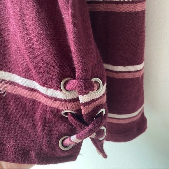 pink rose vintage striped lightweight sweater - Picture 4 of 8